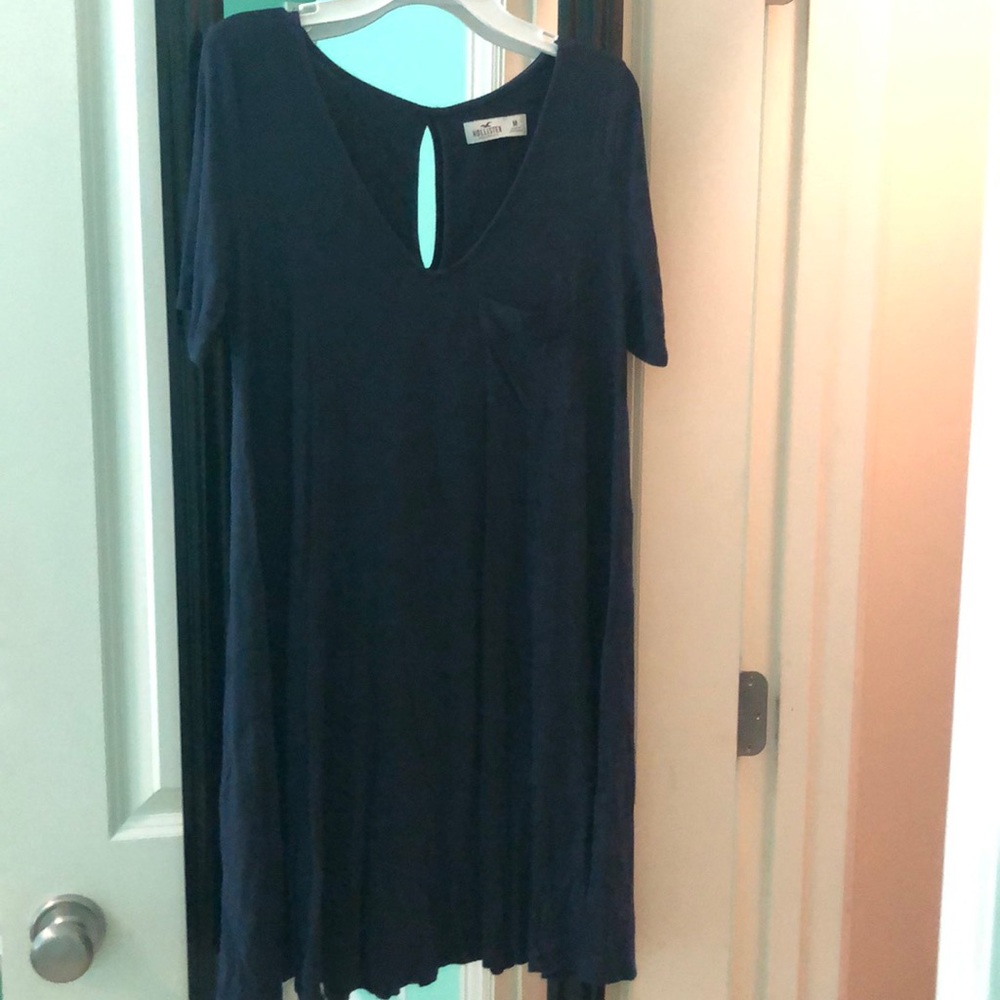 Hollister Navy Pocketed T-Shirt Dress